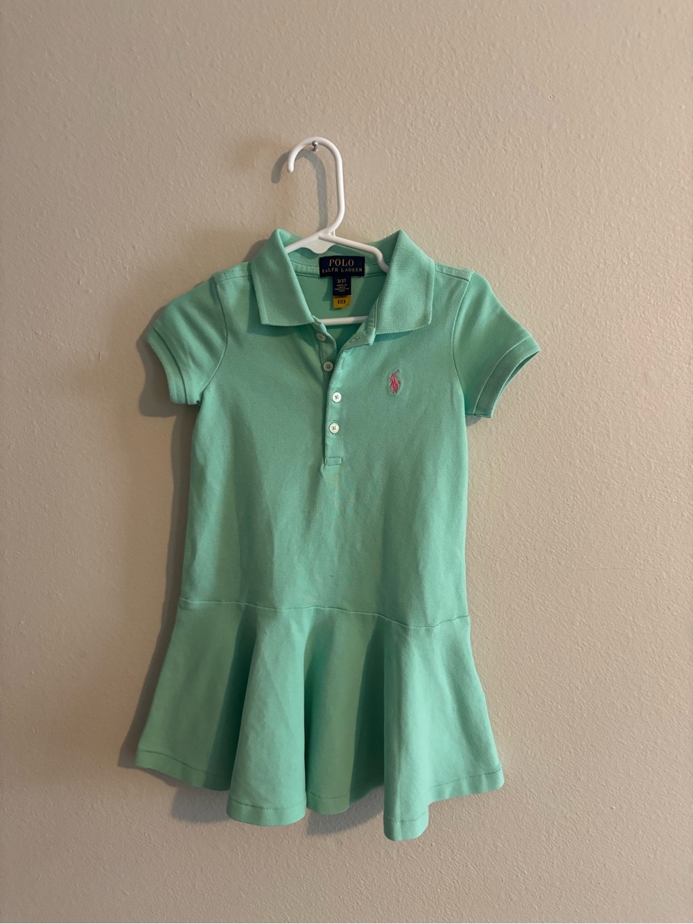 Polo by Ralph Lauren Girls' Mint Green Short-Sleeve Polo Dress